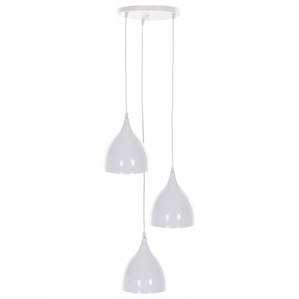 Φωτιστικό οροφής τρίφωτο από μέταλλο σε χρώμα λευκό Φ33x33-115