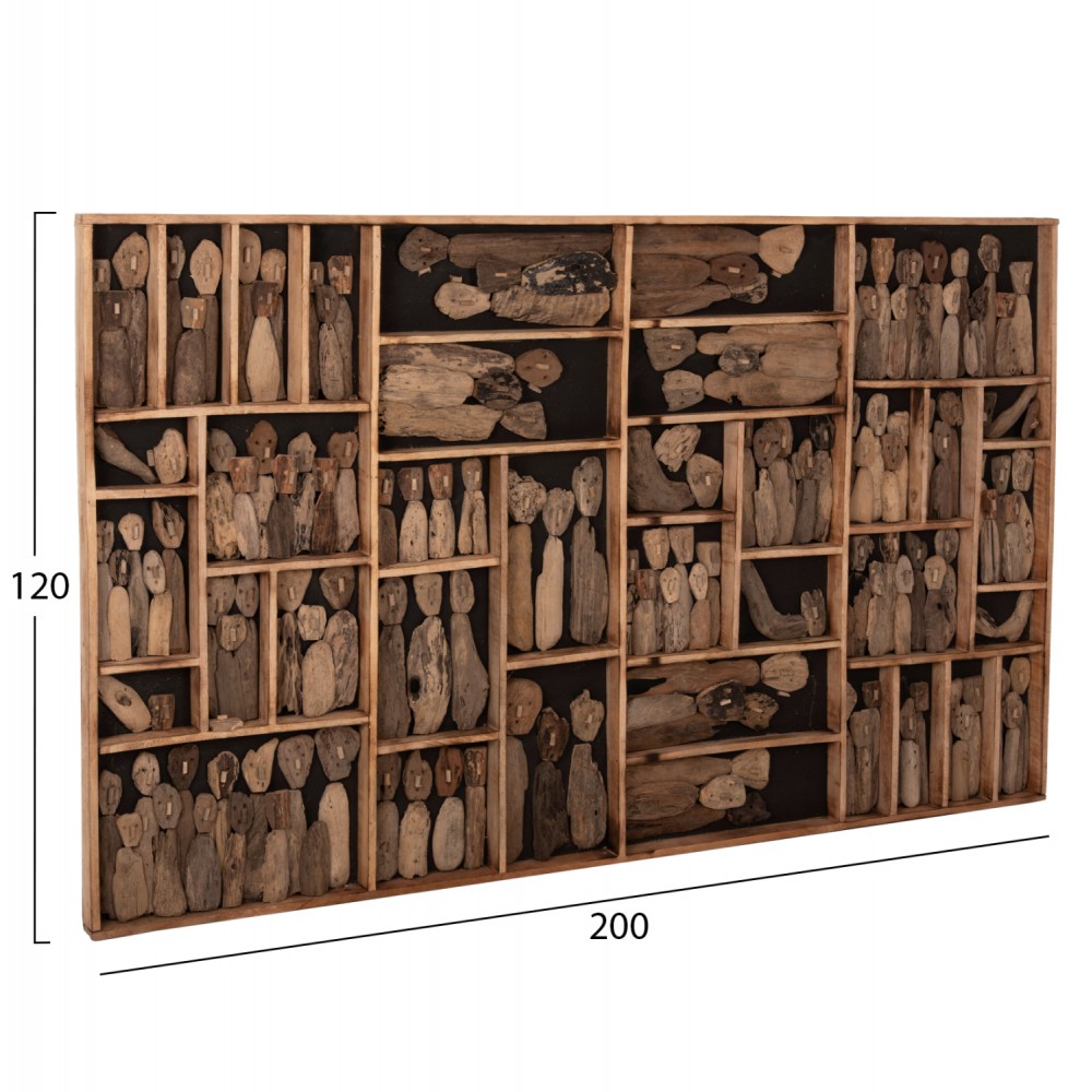 Κάδρο "MYST" από drift wood σε φυσικό χρώμα 200x6x120