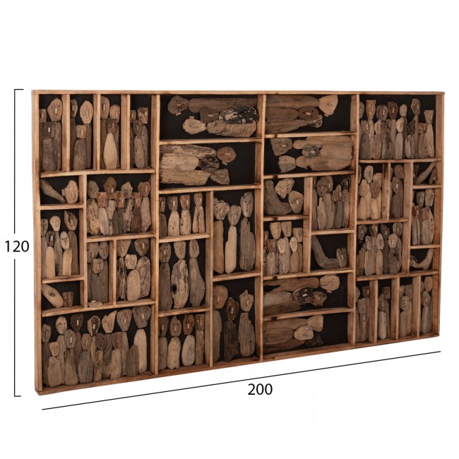 Κάδρο "MYST" από drift wood σε φυσικό χρώμα 200x6x120