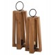Σετ φανάρια διακοσμητικά από ξύλο σε χρώμα φυσικό 24x24x50-61
