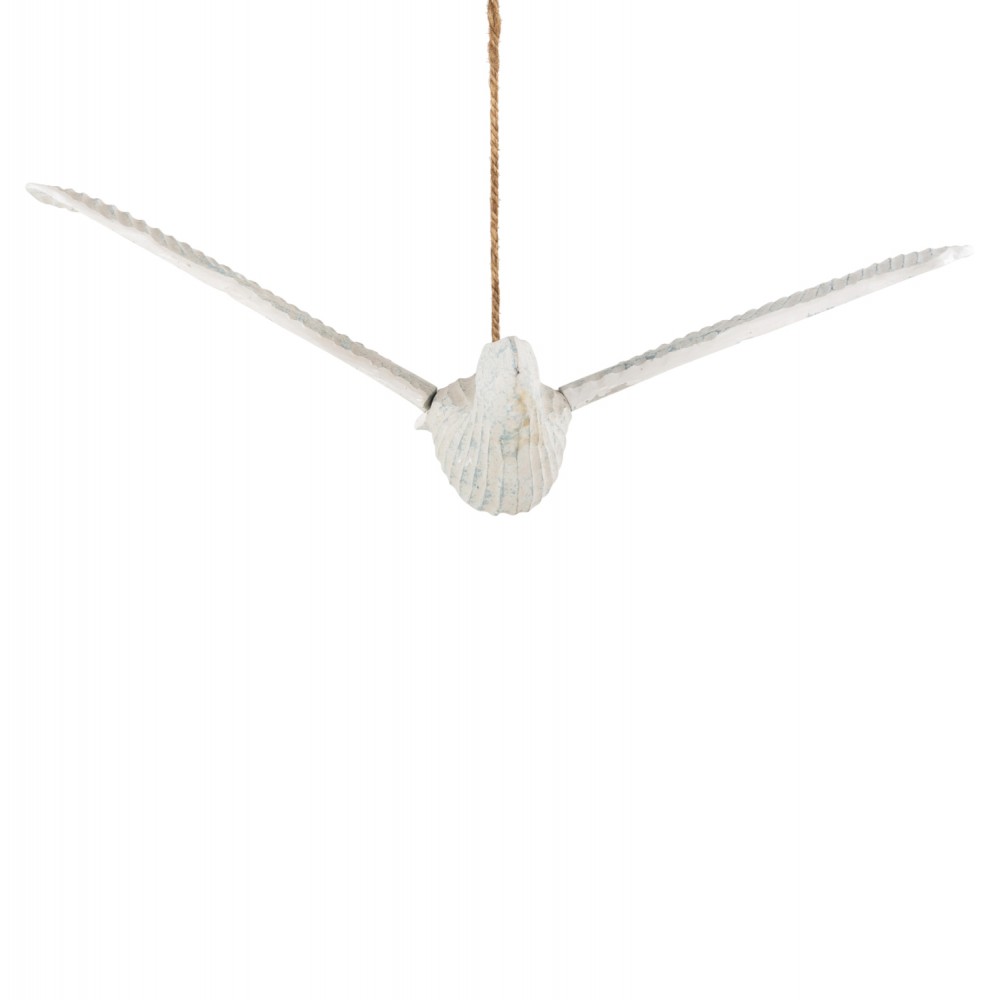 Κρεμαστό διακοσμητικό γλάρος από ξύλο σε χρώμα λευκό 93x62x12-100