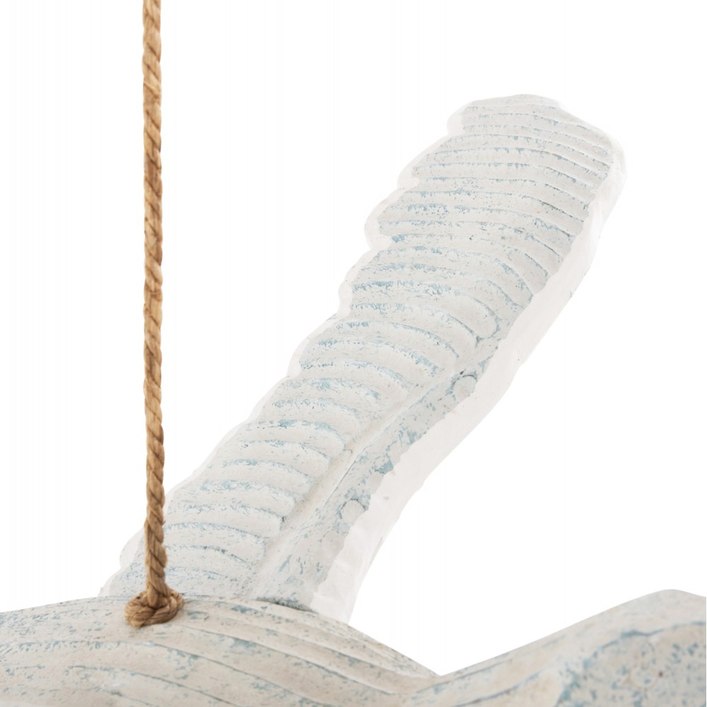 Κρεμαστό διακοσμητικό γλάρος από ξύλο σε χρώμα λευκό 93x62x12-100