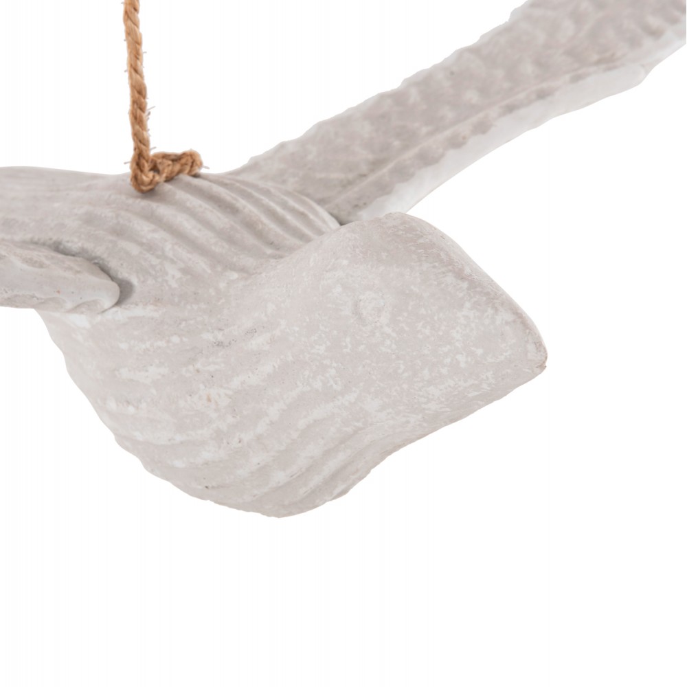 Κρεμαστό διακοσμητικό γλάρος από ξύλο σε χρώμα λευκό 65x40x16-96