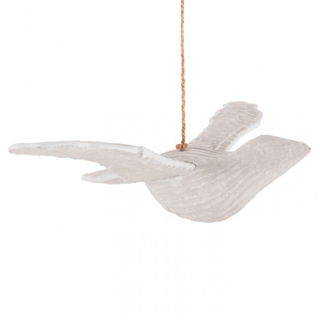 Κρεμαστό διακοσμητικό γλάρος από ξύλο σε χρώμα λευκό 65x40x16-96