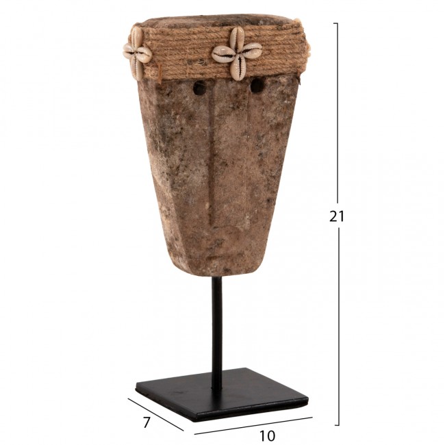 Επιτραπέζιο διακοσμητικό πρόσωπο από paras stone σε χρώμα φυσικό 10x7x21