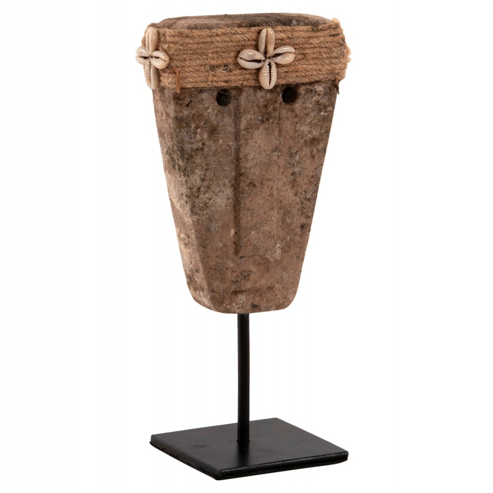 Επιτραπέζιο διακοσμητικό πρόσωπο από paras stone σε χρώμα φυσικό 10x7x21