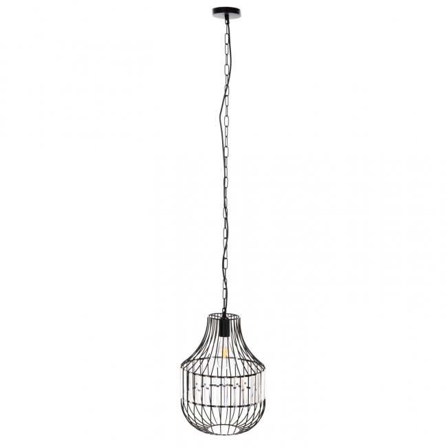 Φωτιστικό οροφής μονόφωτο από μέταλλο σε χρώμα μαύρο Φ29x38-137