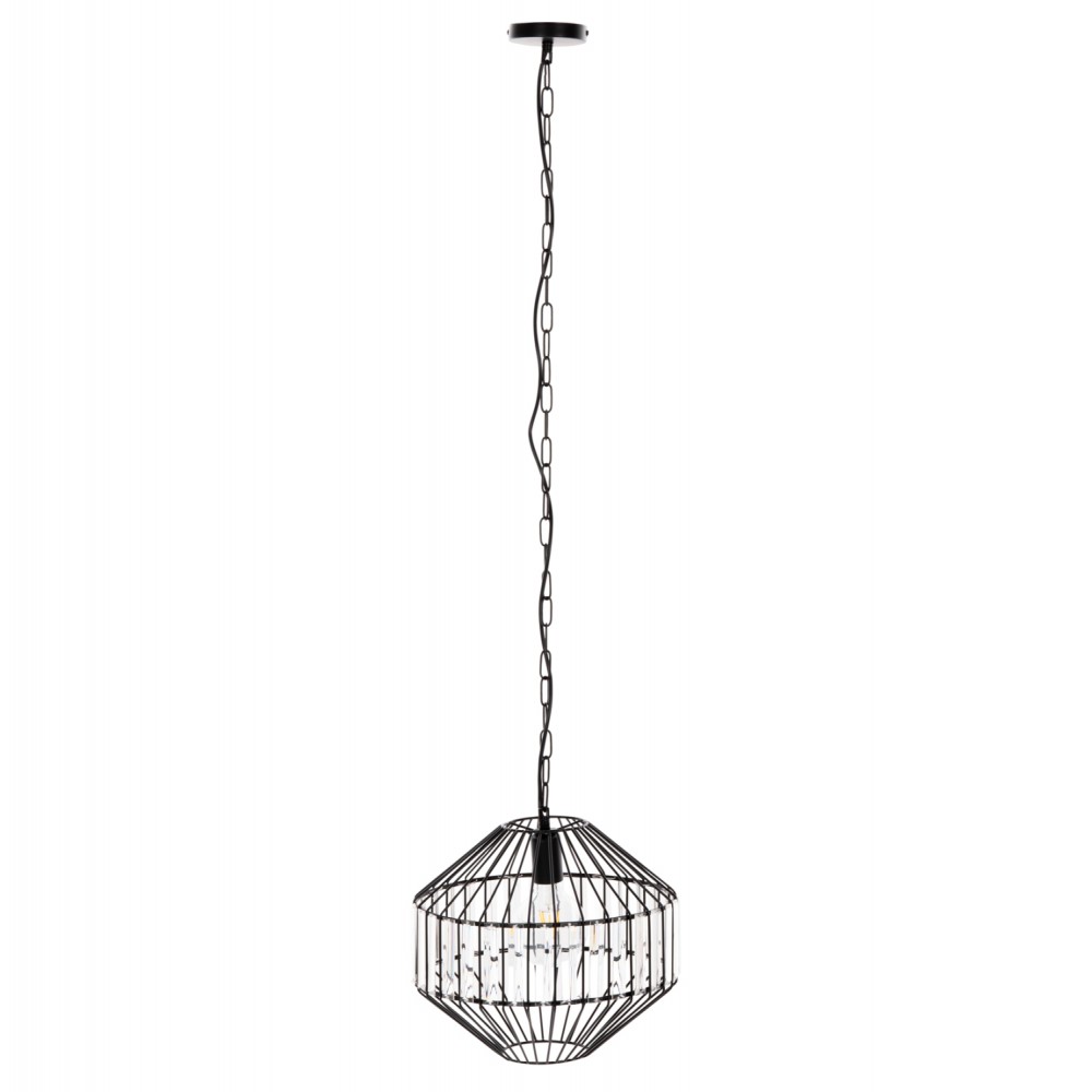 Φωτιστικό οροφής μονόφωτο από μέταλλο σε χρώμα μαύρο Φ33,5x29-127,5