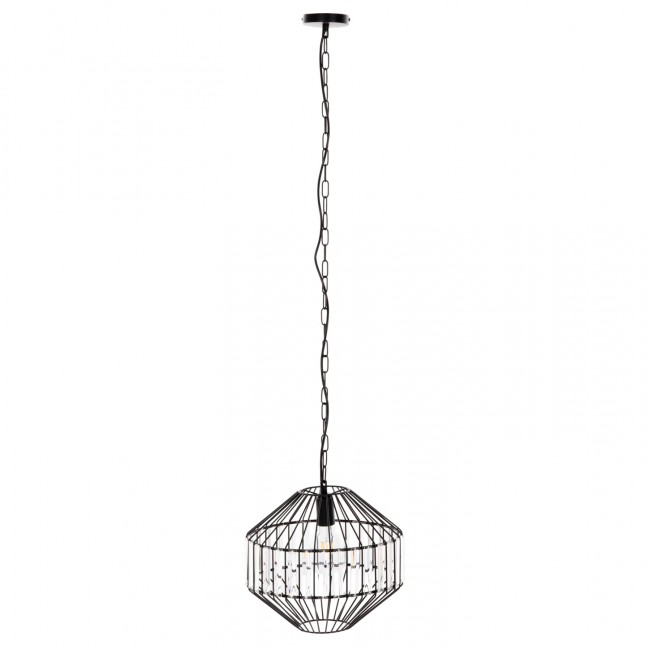 Φωτιστικό οροφής μονόφωτο από μέταλλο σε χρώμα μαύρο Φ33,5x29-127,5