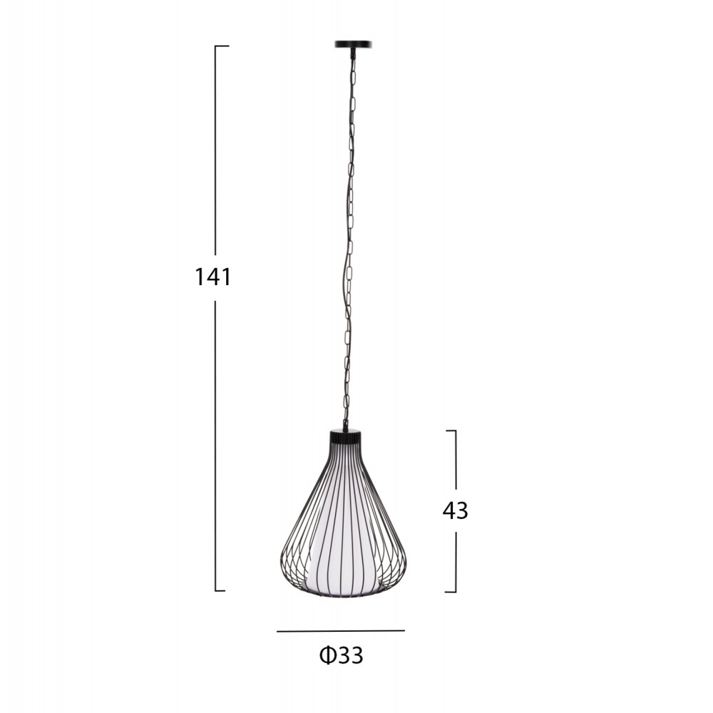 Φωτιστικό οροφής μονόφωτο από μέταλλο σε χρώμα μαύρο Φ33x43-141