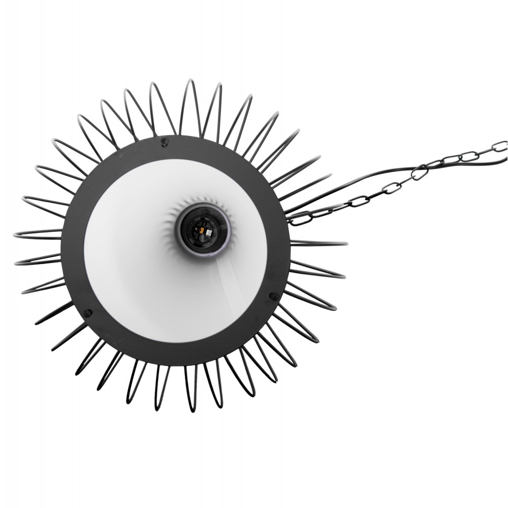 Φωτιστικό οροφής μονόφωτο από μέταλλο σε χρώμα μαύρο Φ33x43-141