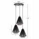 Φωτιστικό οροφής τρίφωτο από μέταλλο σε χρώμα μαύρο Φ23x127