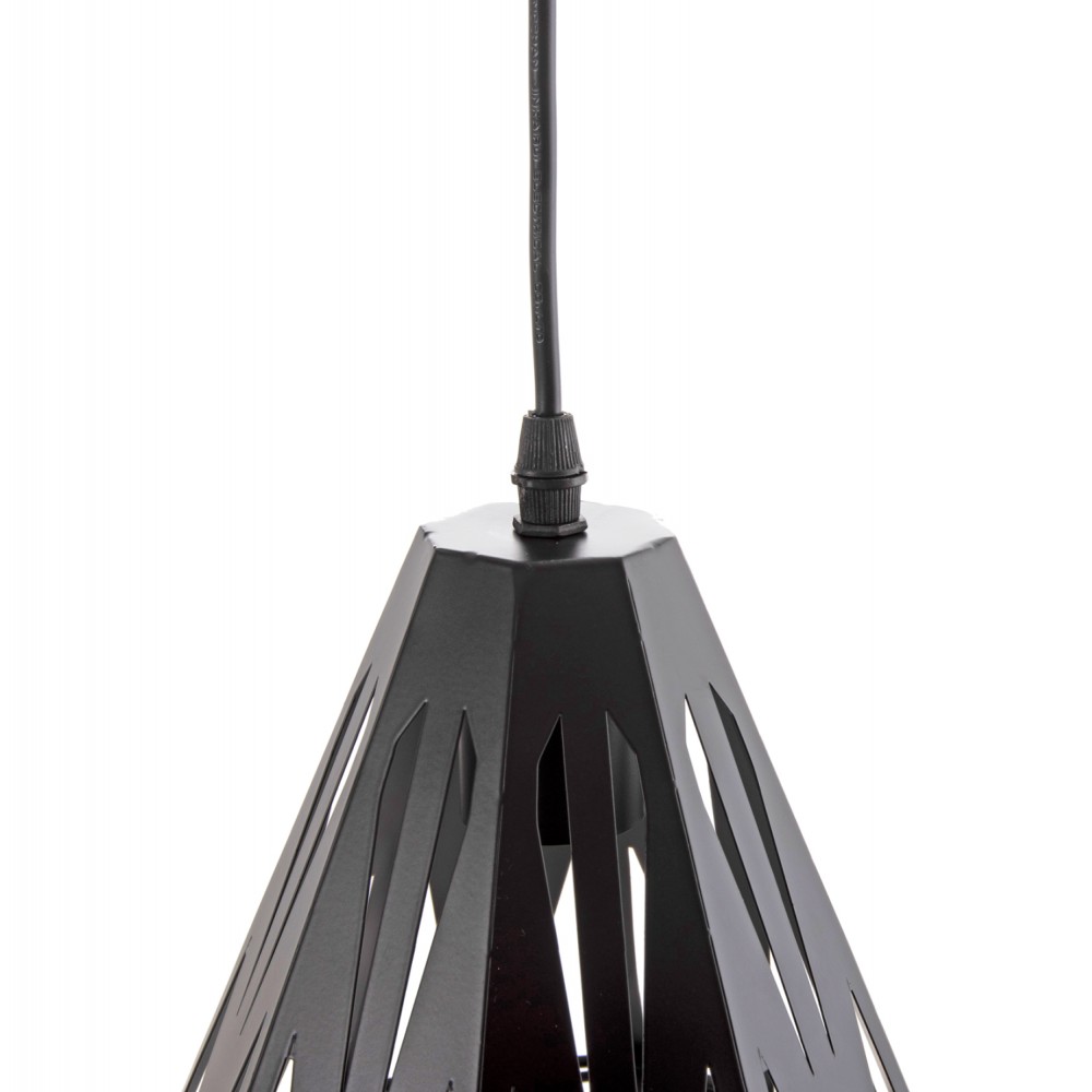 Φωτιστικό οροφής τρίφωτο από μέταλλο σε χρώμα μαύρο Φ23x127