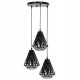 Φωτιστικό οροφής τρίφωτο από μέταλλο σε χρώμα μαύρο Φ23x127