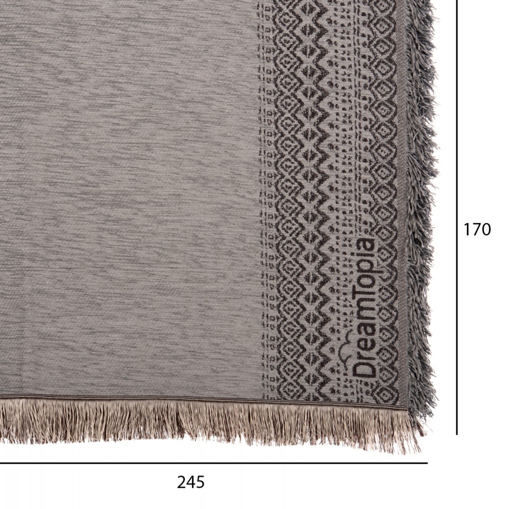 Ριχτάρι "DREAMTOPIA" από ύφασμα σε γκρι χρώμα 245Χ170