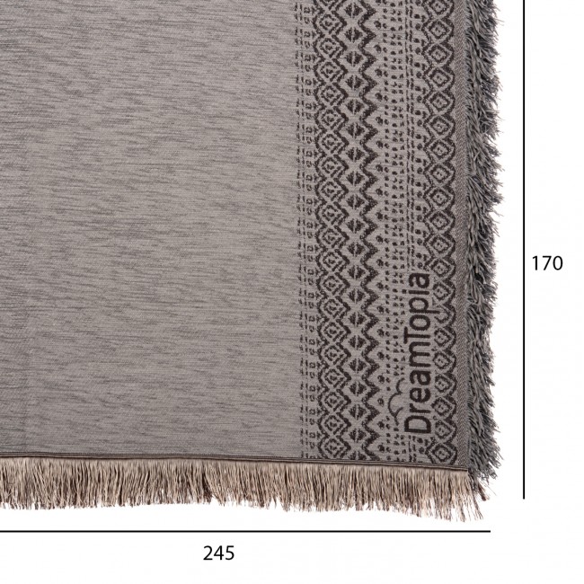 Ριχτάρι "DREAMTOPIA" από ύφασμα σε γκρι χρώμα 245Χ170