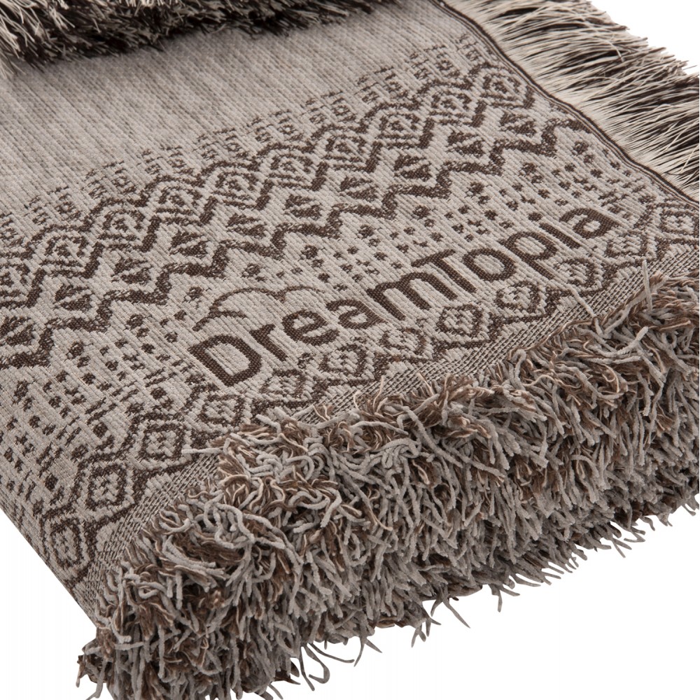 Ριχτάρι "DREAMTOPIA" από ύφασμα σε καφέ χρώμα 245Χ170