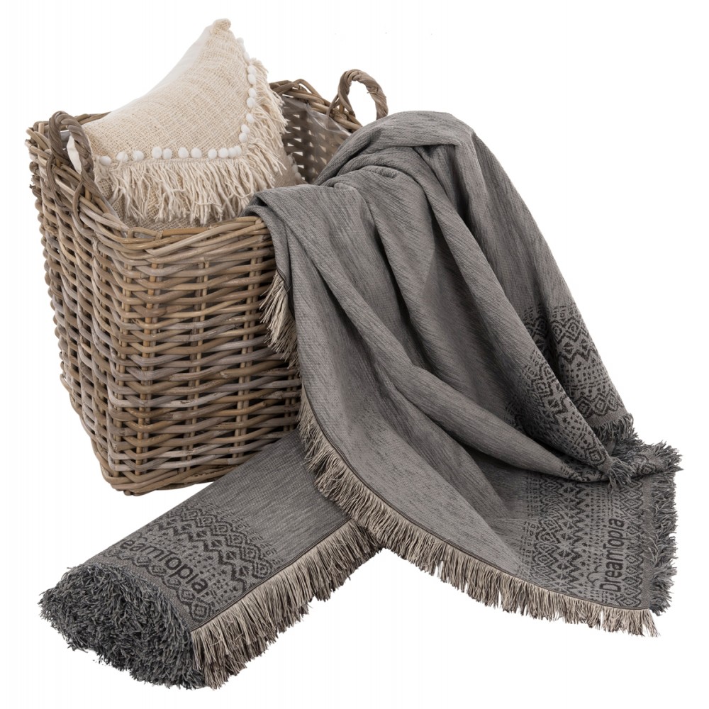 Ριχτάρι "DREAMTOPIA" από ύφασμα σε γκρι χρώμα 295X170