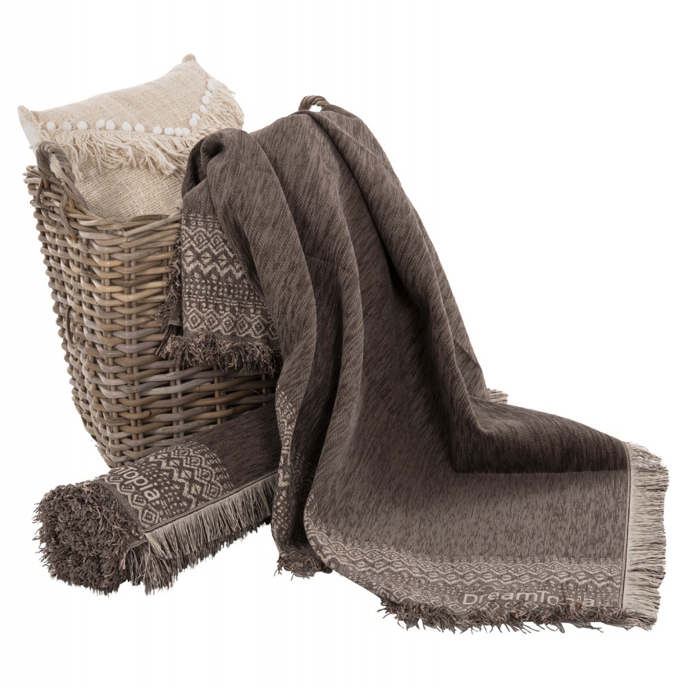 Ριχτάρι "DREAMTOPIA" από ύφασμα σε καφέ χρώμα 295X170