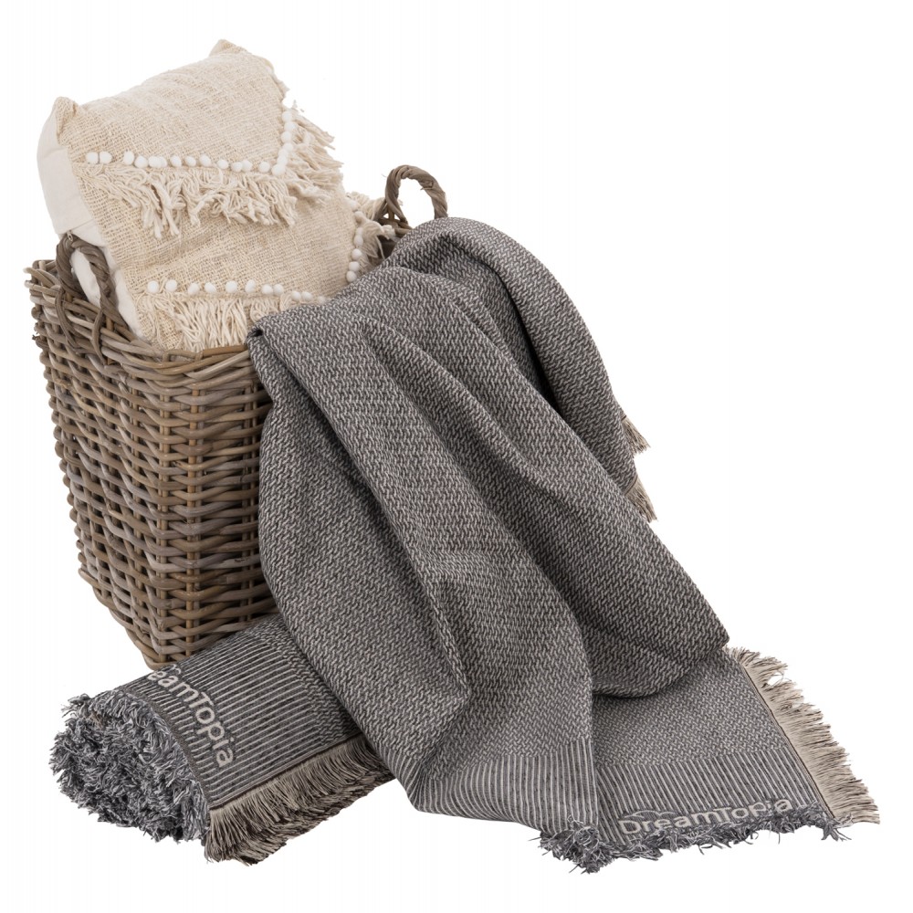 Ριχτάρι "DREAMTOPIA" από ύφασμα σε γκρι χρώμα 295X170