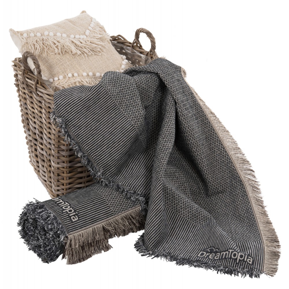 Ριχτάρι "DREAMTOPIA" από ύφασμα σε χρώμα navy blue 178X178