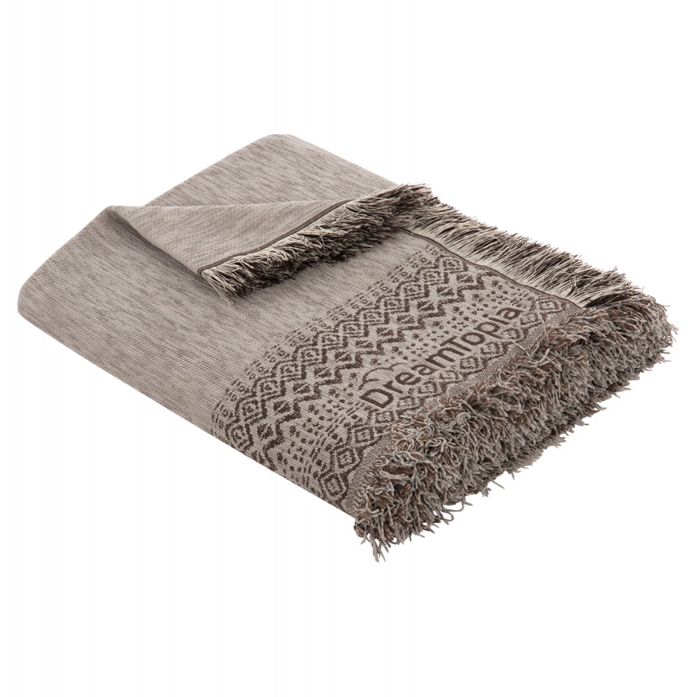 Ριχτάρι "DREAMTOPIA" από ύφασμα σε χρώμα ανοιχτό γκρι 178X178