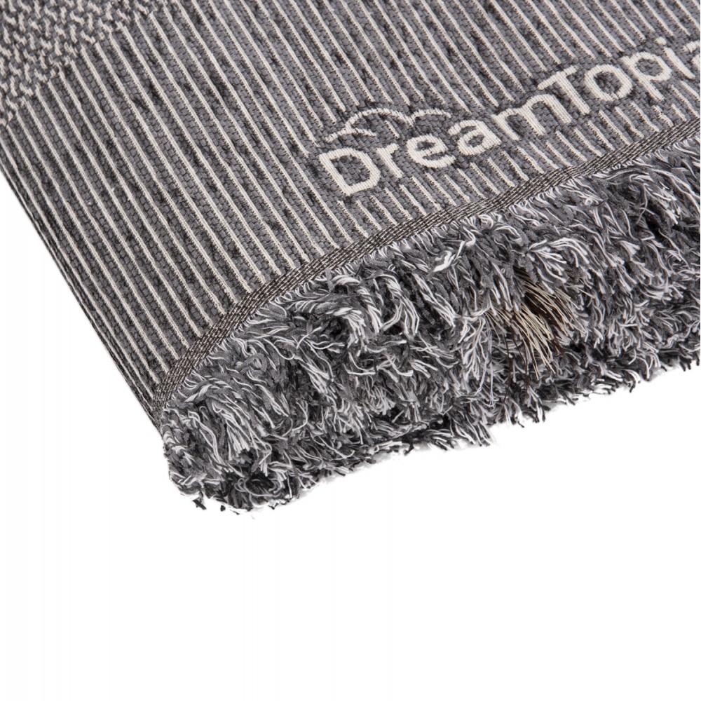 Ριχτάρι "DREAMTOPIA" από ύφασμα σε χρώμα σκούρο γκρι 178X178