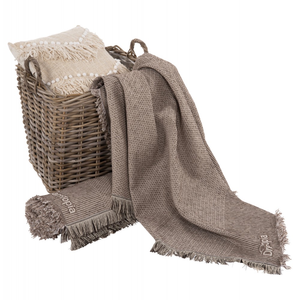 Ριχτάρι "DREAMTOPIA" από ύφασμα σε χρώμα καφέ 178X178