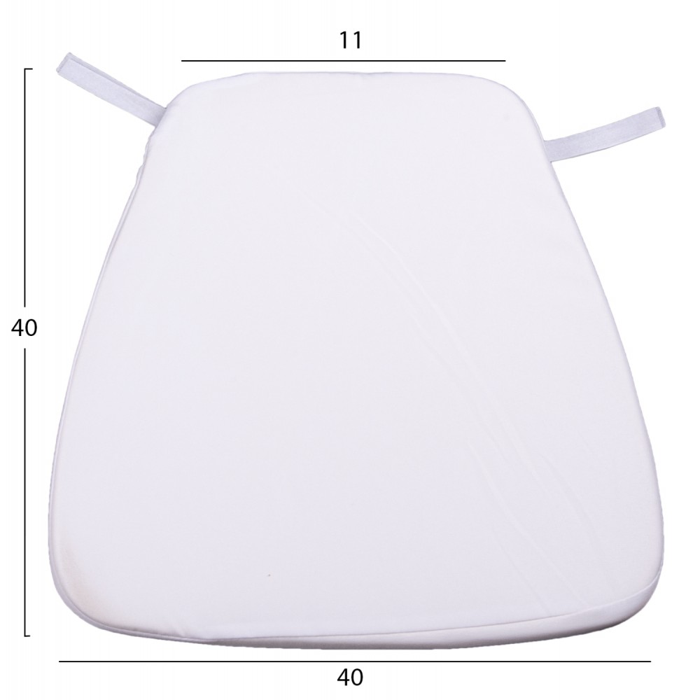 Μαξιλάρι καθίσματος "TIFFANYS" από ύφασμα αδιάβροχο σε χρώμα λευκό 40x40x11