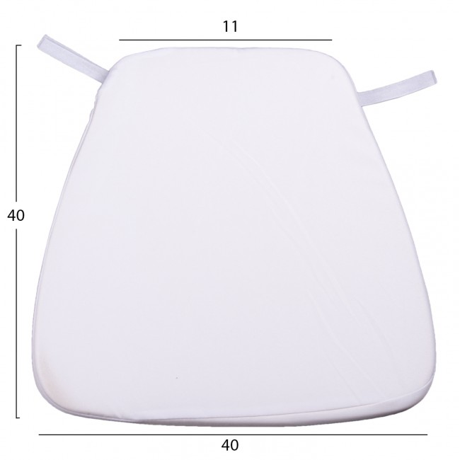 Μαξιλάρι καθίσματος "TIFFANYS" από ύφασμα αδιάβροχο σε χρώμα λευκό 40x40x11