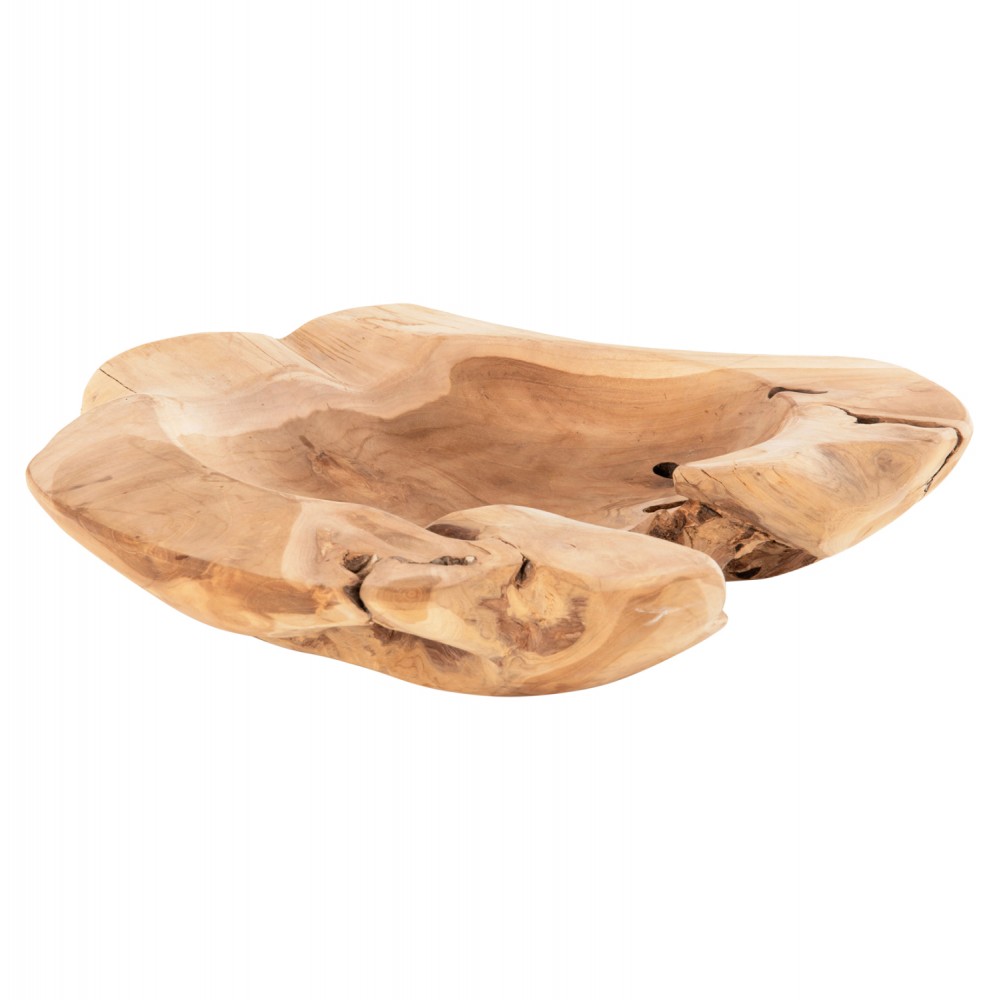 Διακοσμητικό επιτραπέζιο μπόλ "YOKI" από ξύλο σε χρώμα φυσικό Φ58x12