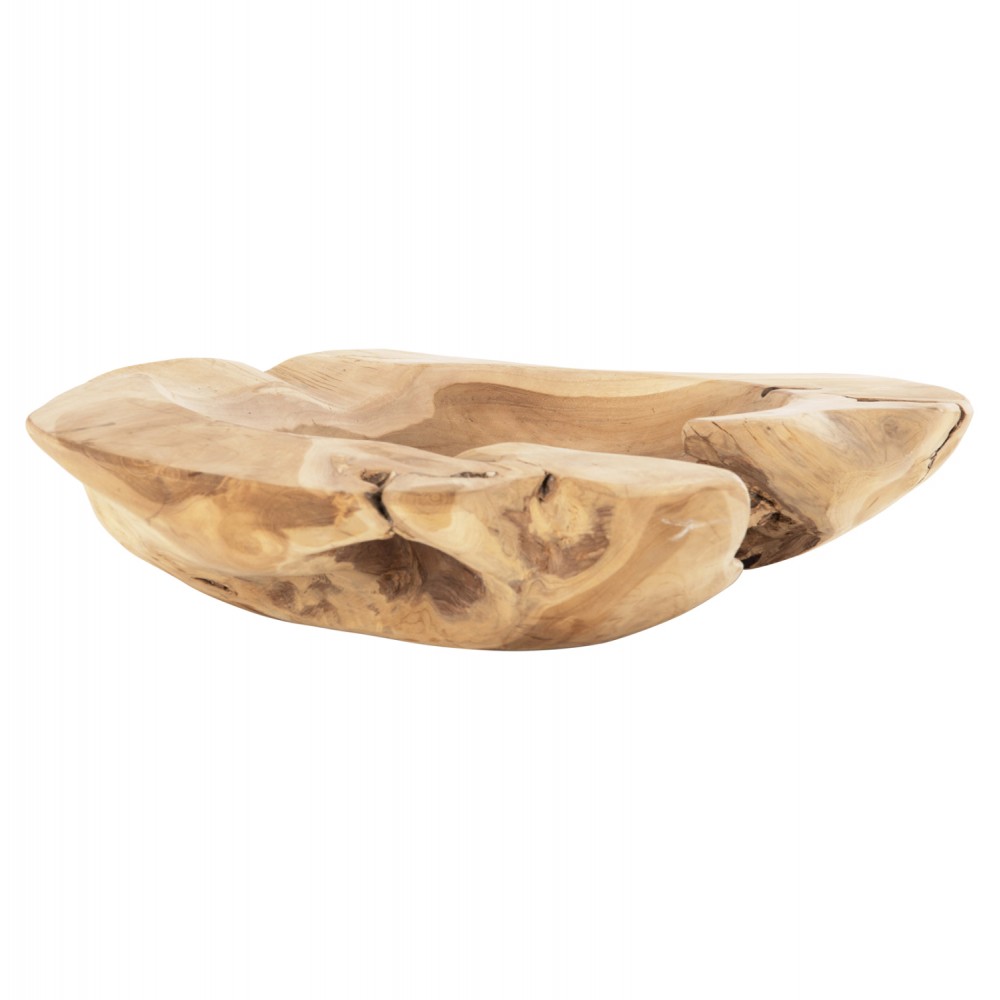 Διακοσμητικό επιτραπέζιο μπόλ "YOKI" από ξύλο σε χρώμα φυσικό Φ58x12