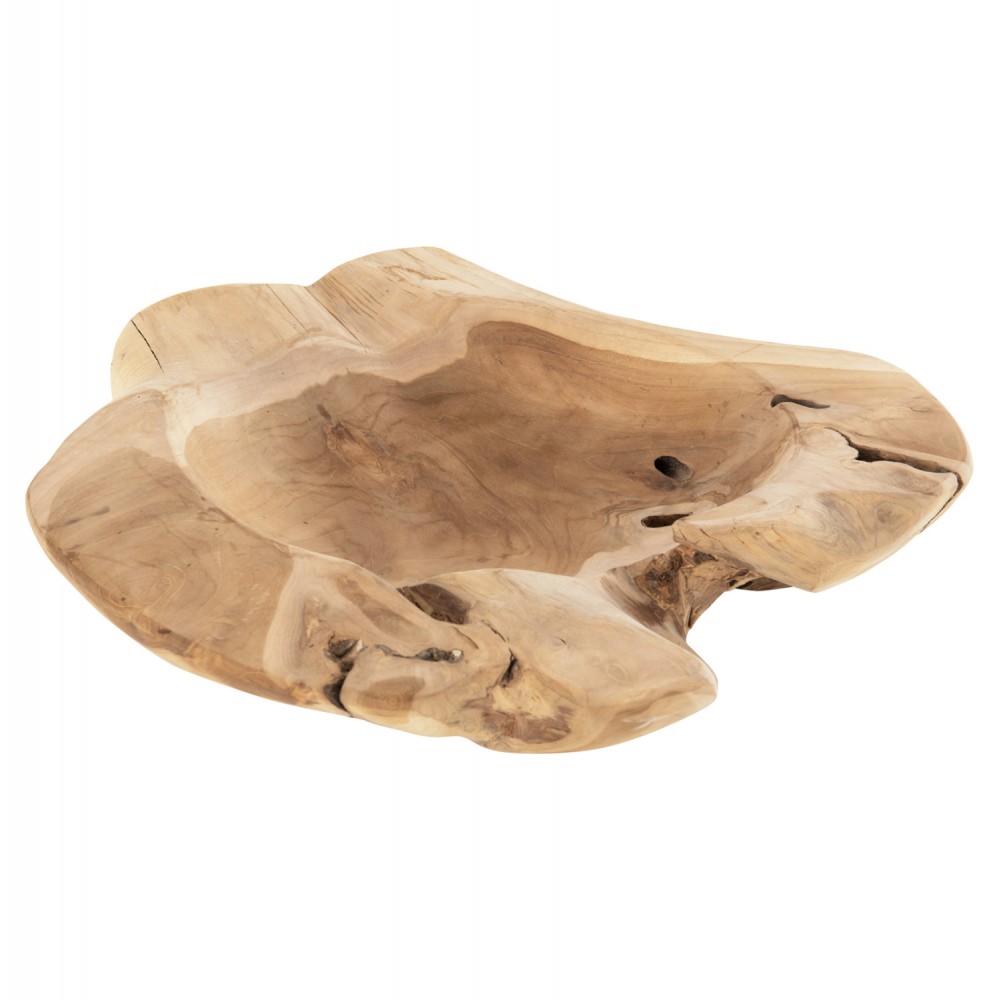 Διακοσμητικό επιτραπέζιο μπόλ "YOKI" από ξύλο σε χρώμα φυσικό Φ58x12