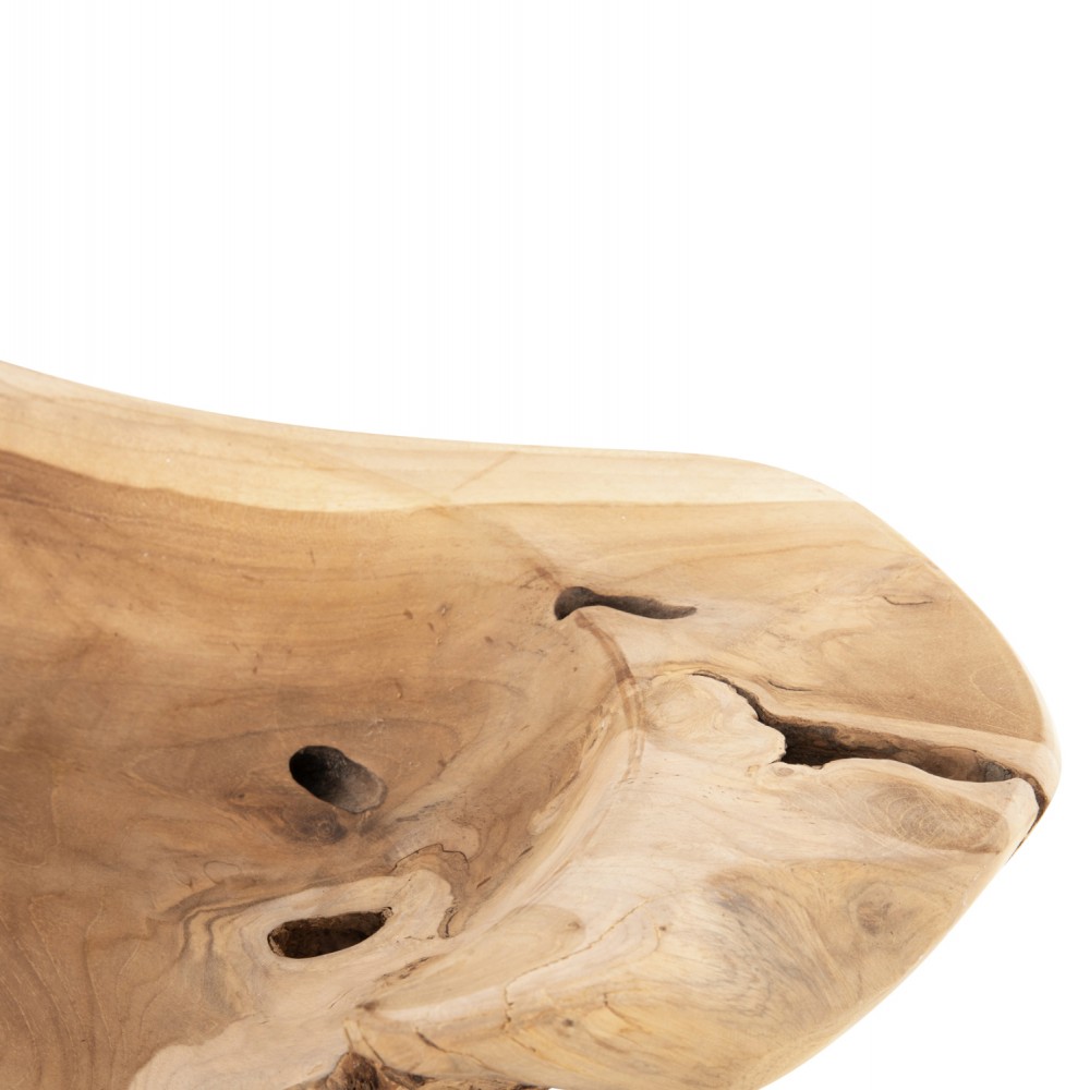 Διακοσμητικό επιτραπέζιο μπόλ "YOKI" από ξύλο σε χρώμα φυσικό Φ58x12