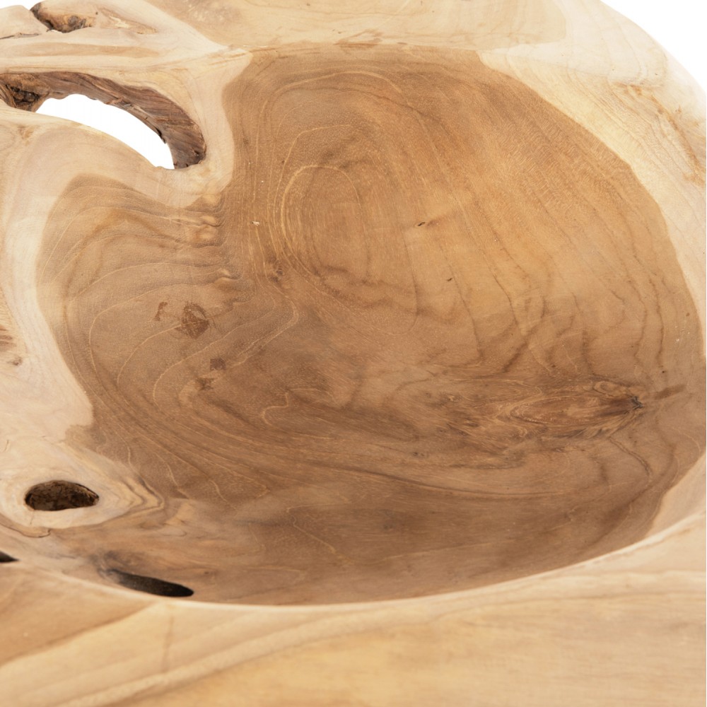 Διακοσμητικό επιτραπέζιο μπόλ "YOKI" από ξύλο σε χρώμα φυσικό Φ58x12