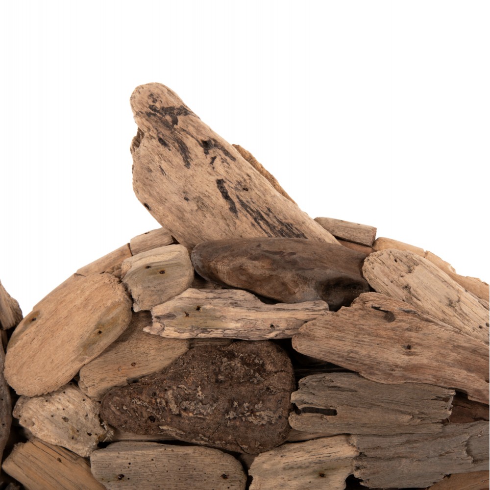 Διακοσμητικό επιτραπέζιο ψάρι από ξύλο σε χρώμα φυσικό 40x12x40