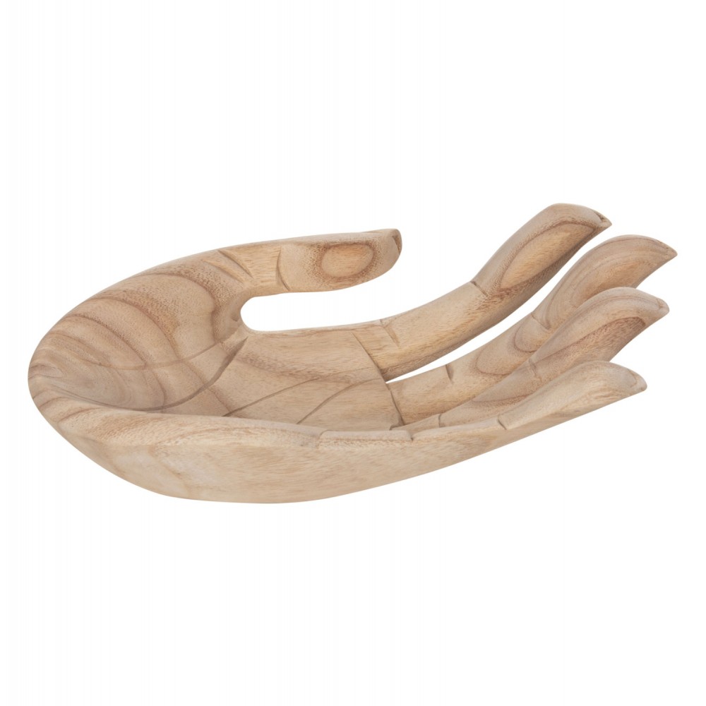 Διακοσμητικό επιτραπέζιο χέρι από ξύλο σε χρώμα φυσικό 30x20x10