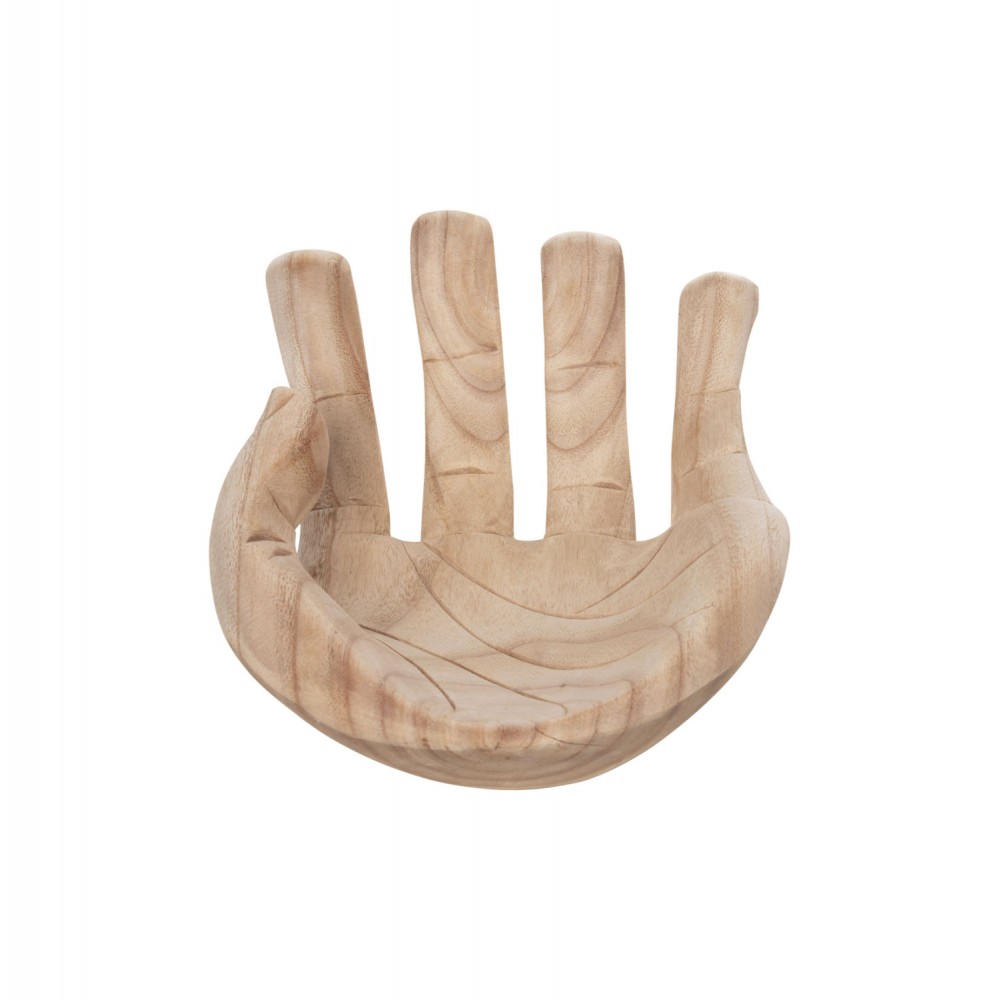 Διακοσμητικό επιτραπέζιο χέρι από ξύλο σε χρώμα φυσικό 30x20x10