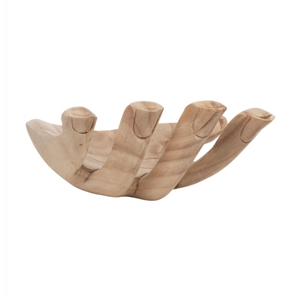 Διακοσμητικό επιτραπέζιο χέρι από ξύλο σε χρώμα φυσικό 30x20x10