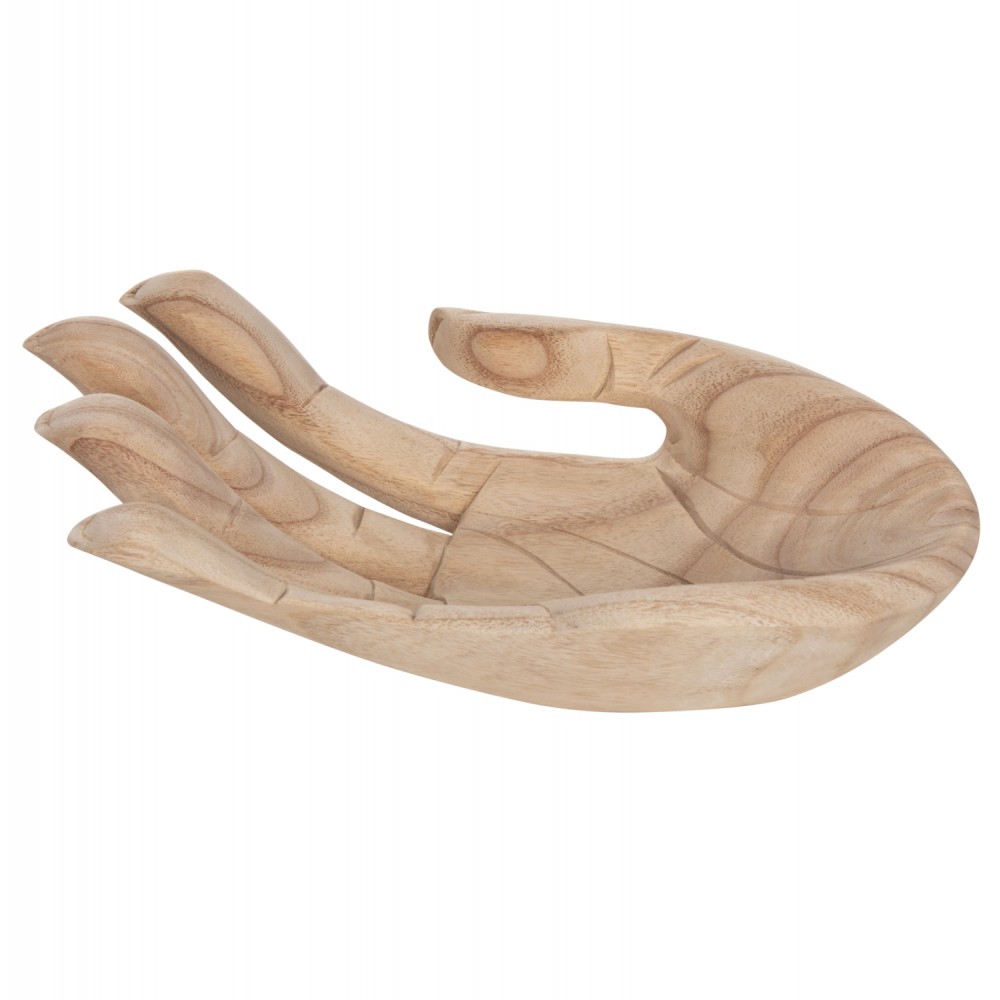 Διακοσμητικό επιτραπέζιο χέρι από ξύλο σε χρώμα φυσικό 30x20x10