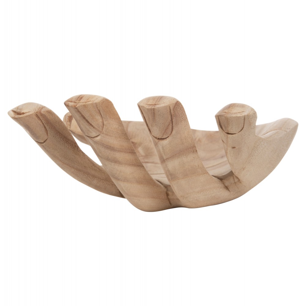 Διακοσμητικό επιτραπέζιο χέρι από ξύλο σε χρώμα φυσικό 30x20x10