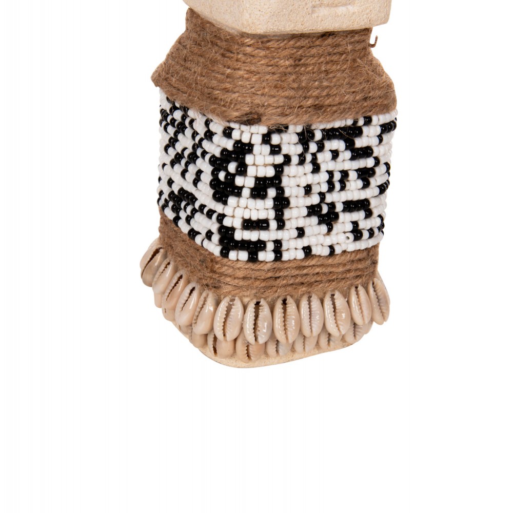 Επιτραπέζιο διακοσμητικό από paras stone/σχοίνι σε χρώμα φυσικό 7x7x17