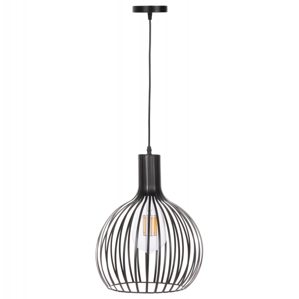 Φωτιστικό οροφής μονόφωτο από μέταλλο σε χρώμα μαύρο Φ28x138