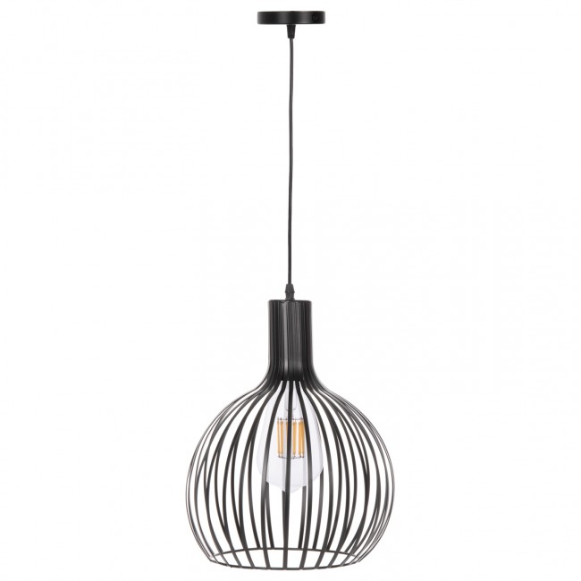 Φωτιστικό οροφής μονόφωτο από μέταλλο σε χρώμα μαύρο Φ28x138