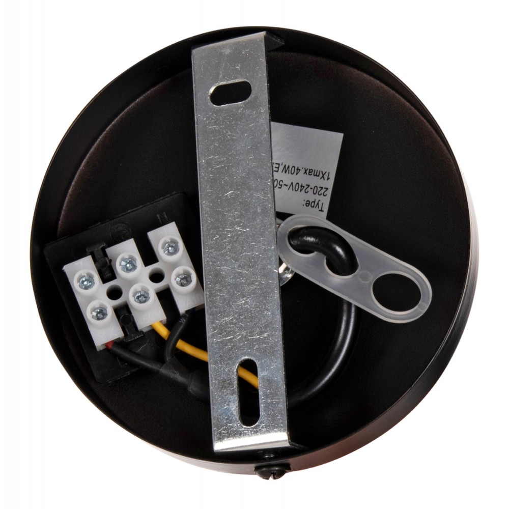 Φωτιστικό οροφής μονόφωτο από μέταλλο σε χρώμα μαύρο Φ32x125