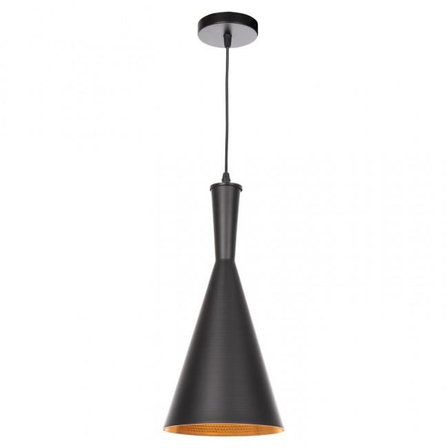 Φωτιστικό οροφής μονόφωτο από αλουμίνιο σε χρώμα μαύρο Φ18x130