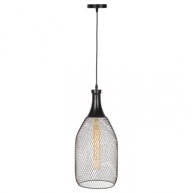 Φωτιστικό οροφής μονόφωτο από μέταλλο σε χρώμα μαύρο Φ20x145