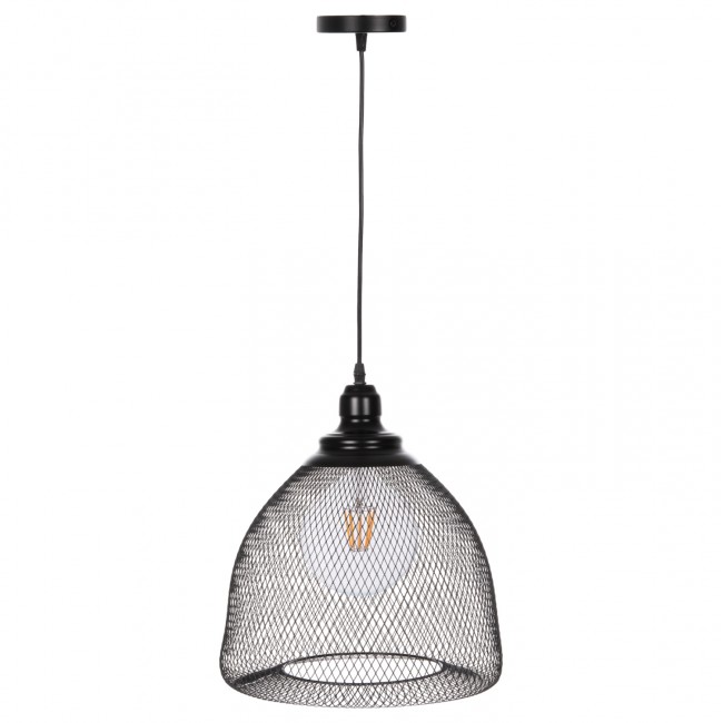 Φωτιστικό οροφής μονόφωτο από μέταλλο σε χρώμα μαύρο Φ32x137