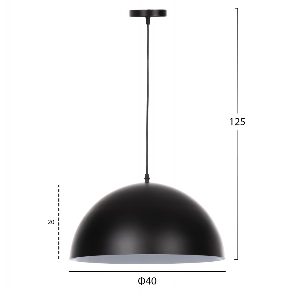 Φωτιστικό οροφής μονόφωτο από μέταλλο σε χρώμα μαύρο Φ40x125