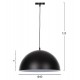 Φωτιστικό οροφής μονόφωτο από μέταλλο σε χρώμα μαύρο Φ40x125